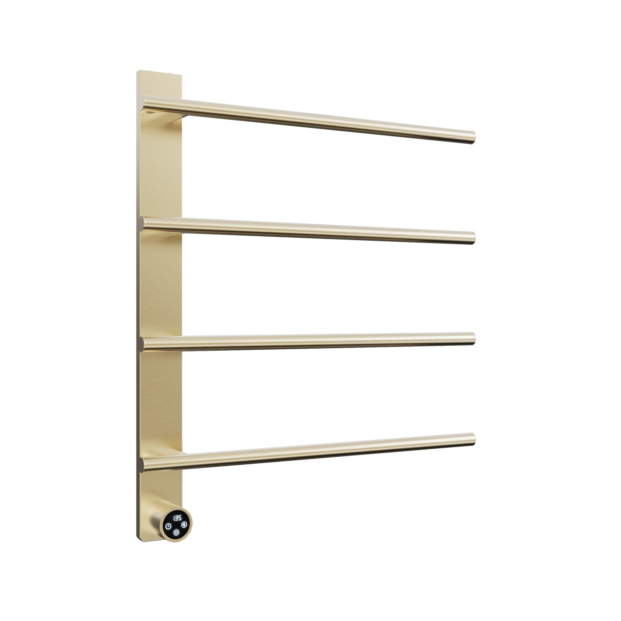 EdenDirect Wall-Mounted Electric Towel Warmer — 4-Bar, Stainless Steel, Gold, 115°F to 145°F, Model# NTEEB04-BG-242003